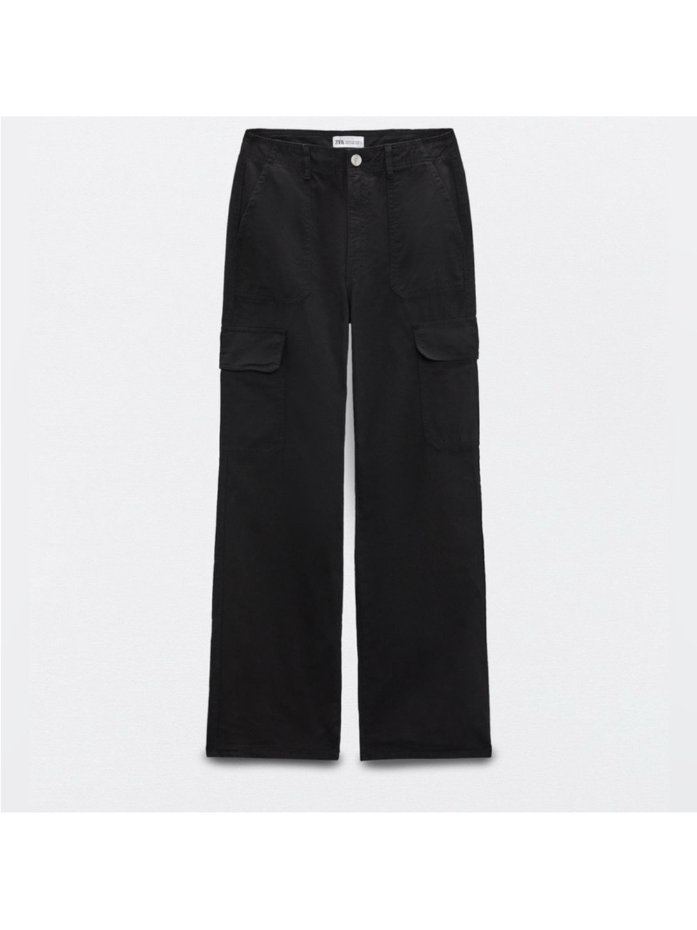 Zara TRF HIGH WAIST STRAIGHT LEG CARGO PANTS